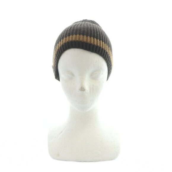 Gucci Beanie Knit Cap Logo Bicolor M Brown GY03 MQ OH main image 4